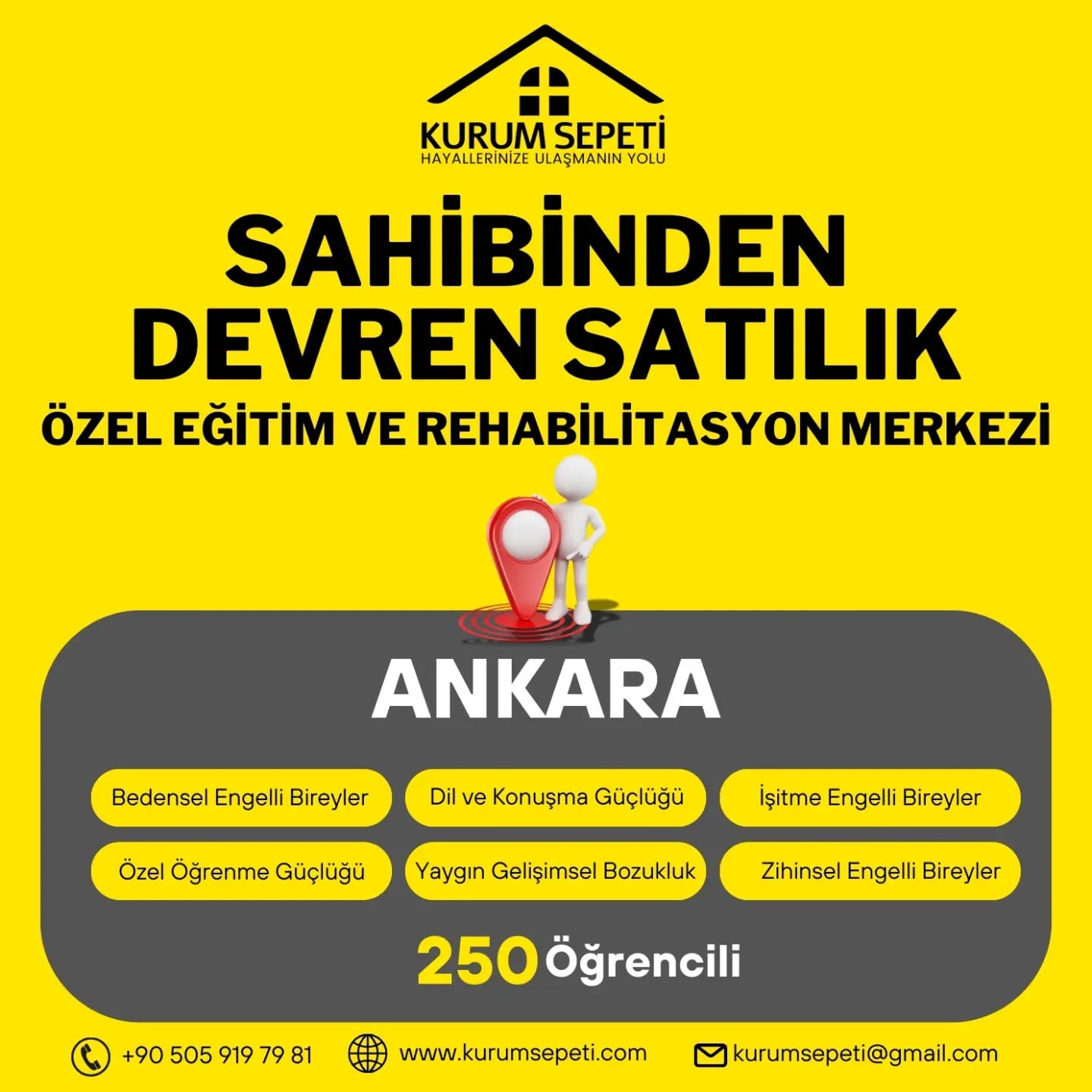 Ankara Devren Satılık Özel Eğitim ve Rehabilitasyon Merkezi