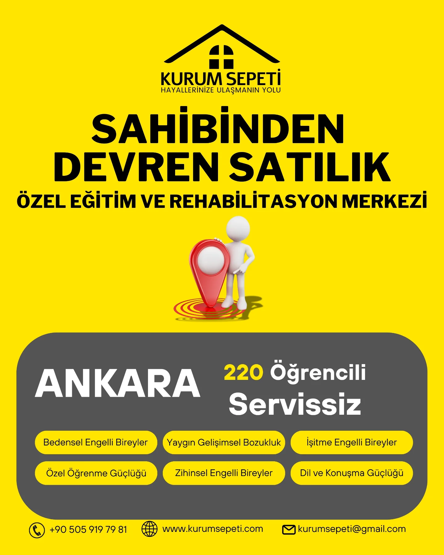 Ankara Devren Satılık Özel Eğitim ve Rehabilitasyon Merkezi