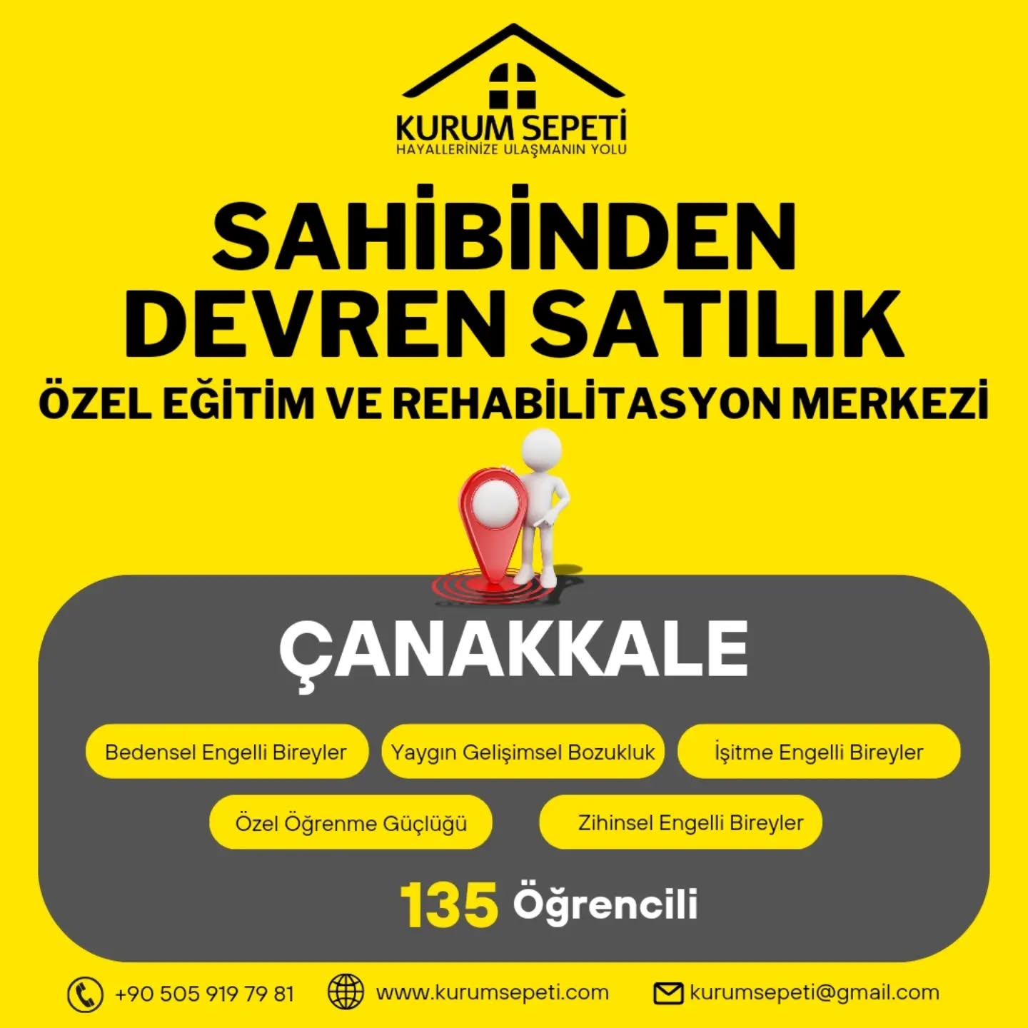 Çanakkale Devren Satılık Özel Eğitim ve Rehabilitasyon Merkezi