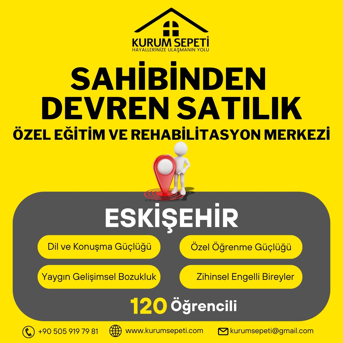 Eskişehir Devren Satılık Özel Eğitim ve Rehabilitasyon Merkezi