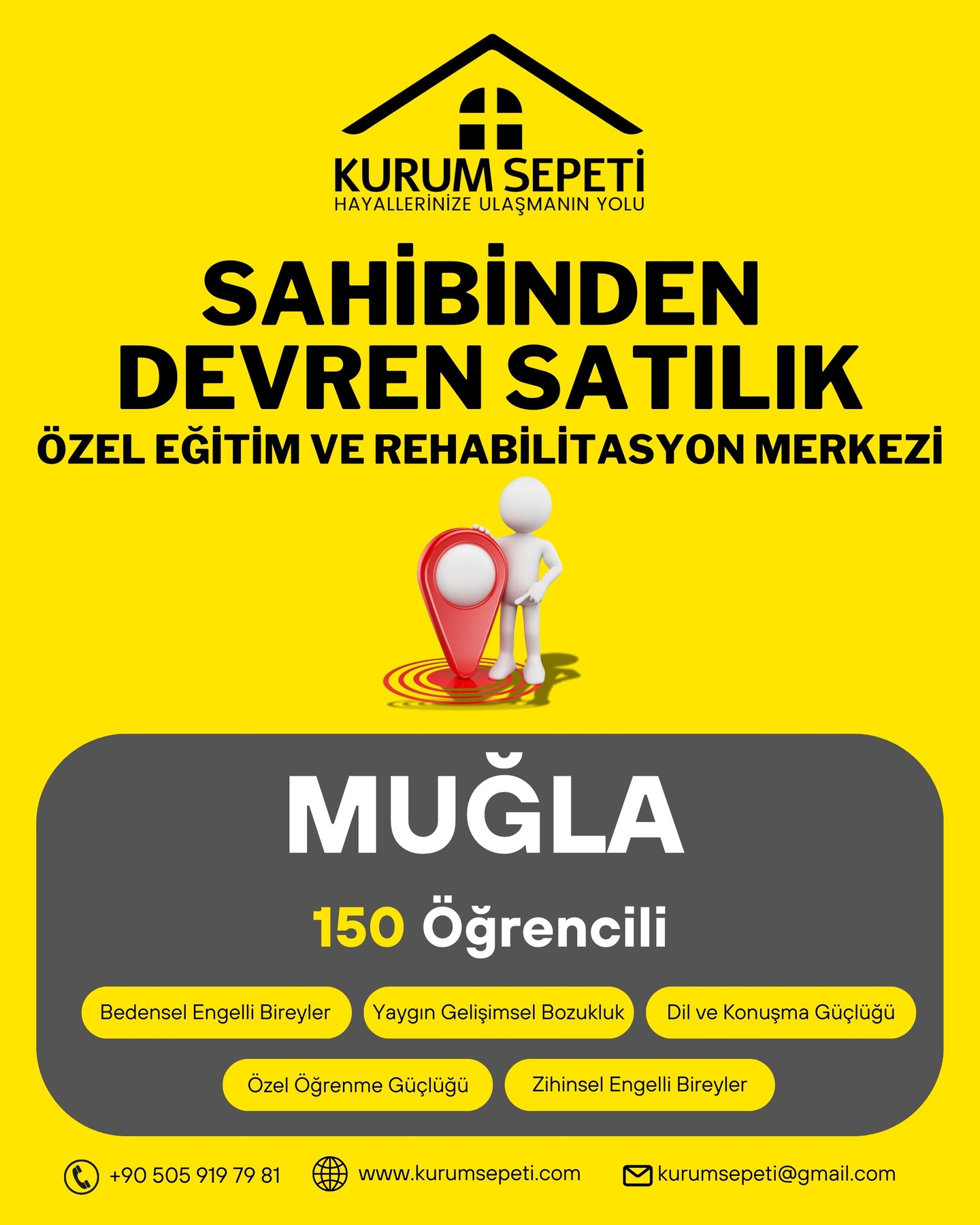 Muğla Devren Satılık Özel Eğitim ve Rehabilitasyon Merkezi