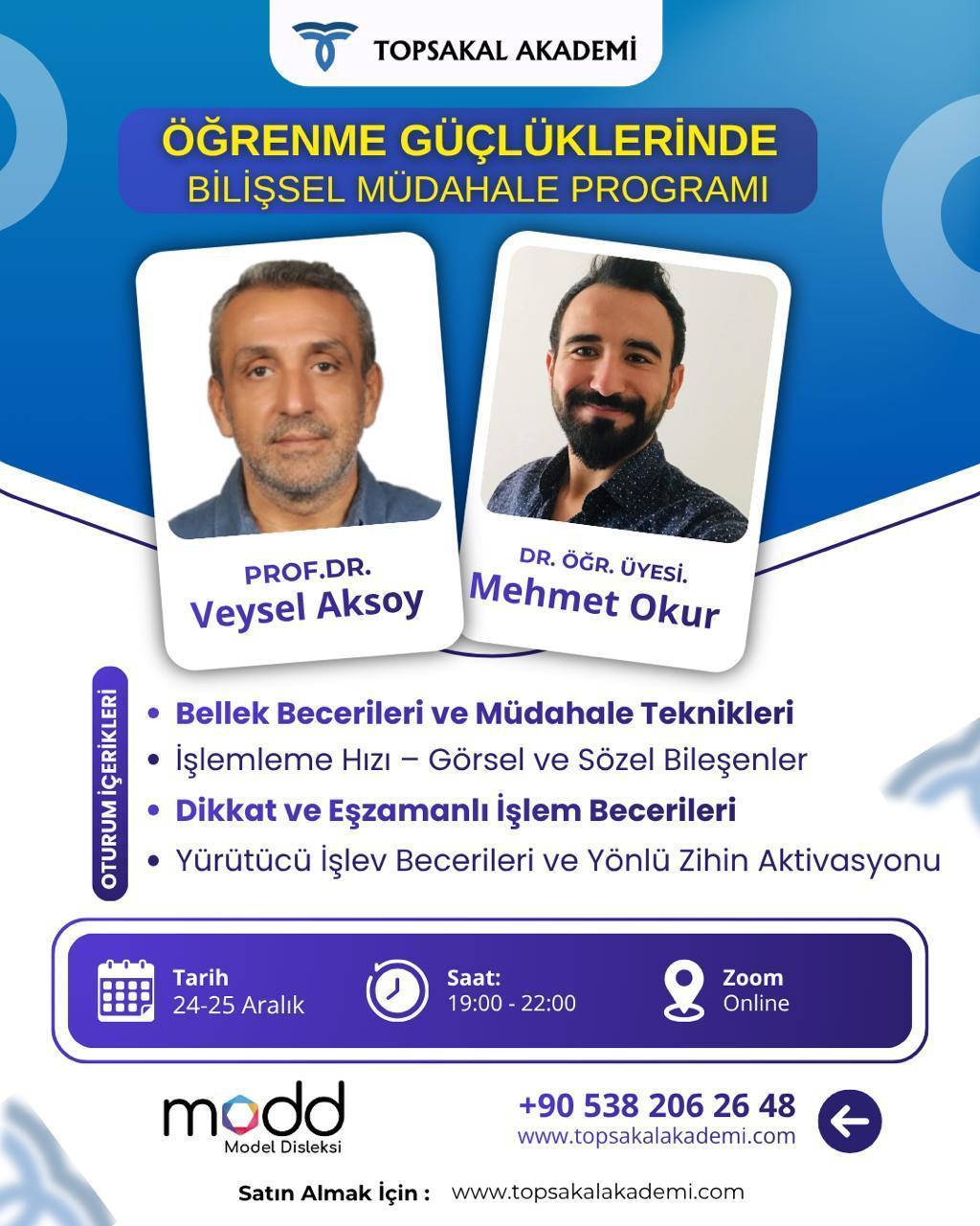 Öğrenme Güçlüklerinde Bilişsel Müdahale Programı I Prof. Dr. Veysel Aksoy I Dr. Öğr. Üyesi Mehmet Okur